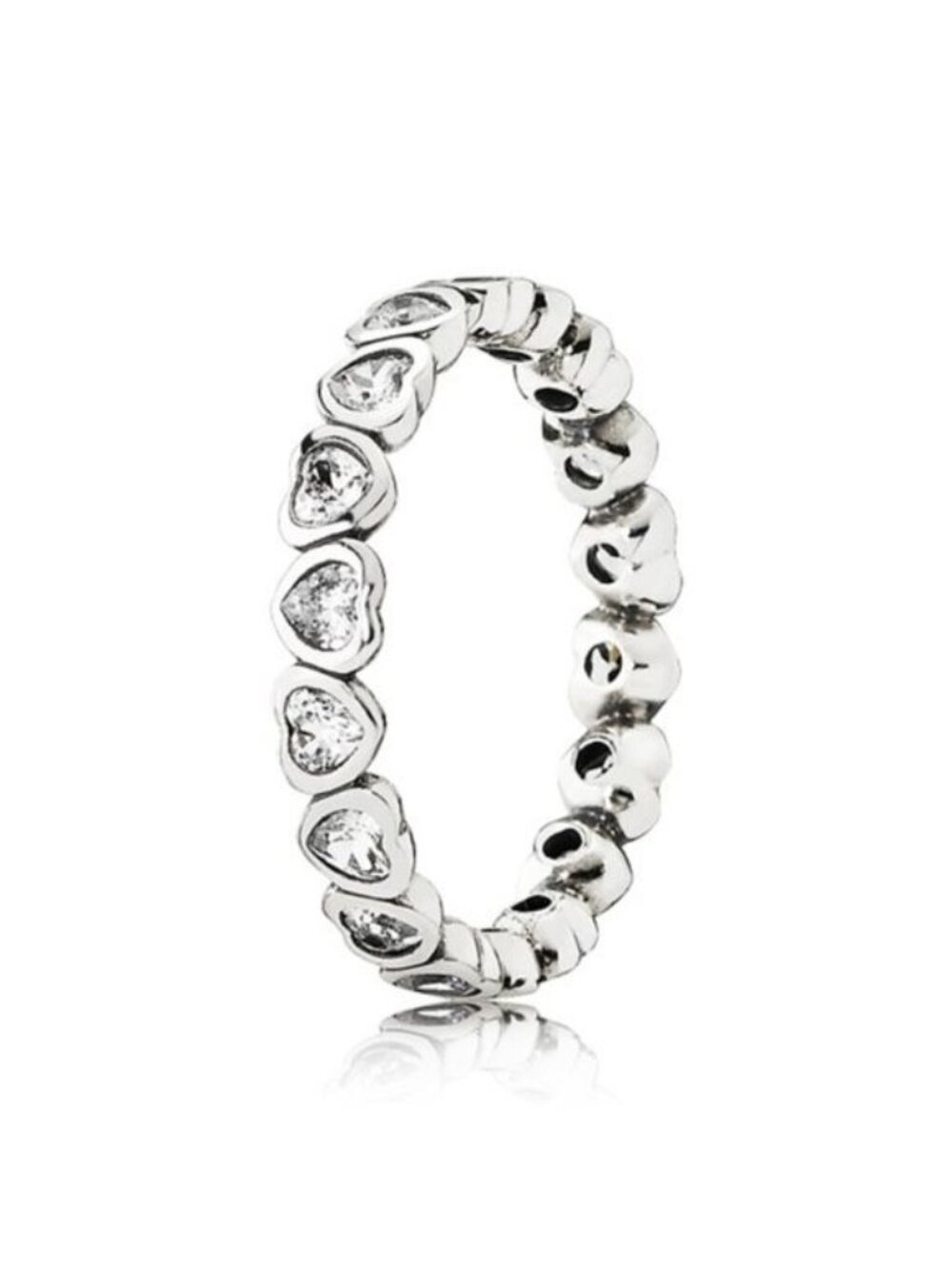 Pandora Sterling Silver Forever More Stackable Ring 190897cz, size 6.0